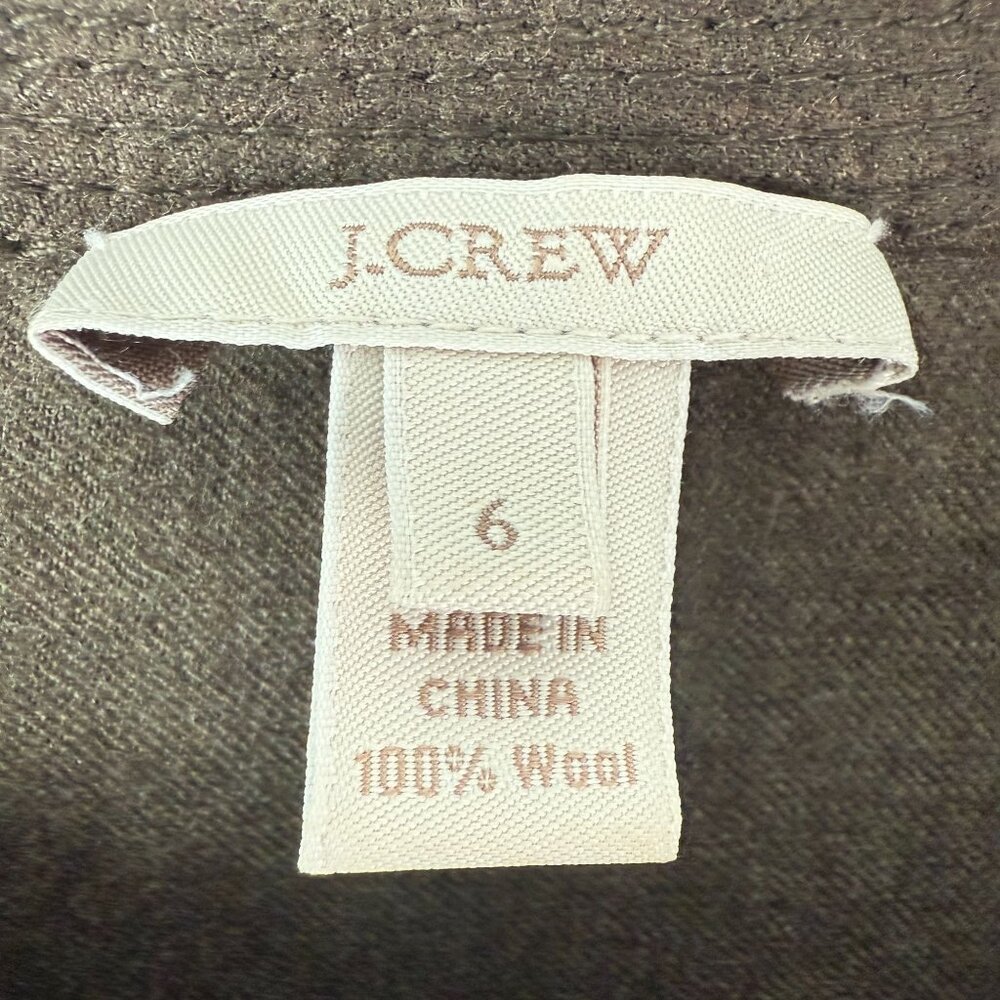 J.Crew Womens Holiday 100% Wool Drop Waist Shirt Dress Khaki Green Size 6 - Picture 7 of 12